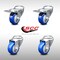 Service Caster 3 Inch SS Blue Polyurethane Swivel Bolt Hole Caster Set with 2 Total Lock Brake SCC-SSBHTTL20S314-PPUB-BLUE-2-S-2 - alternate 1